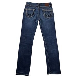 BKE Addison Straight Leg Jeans Dark Wash Low Rise Sequin Detail Womens Size 28